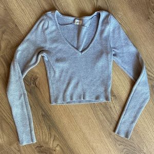 LA HEARTS Long Sleeve Waffle Knit Crop Top